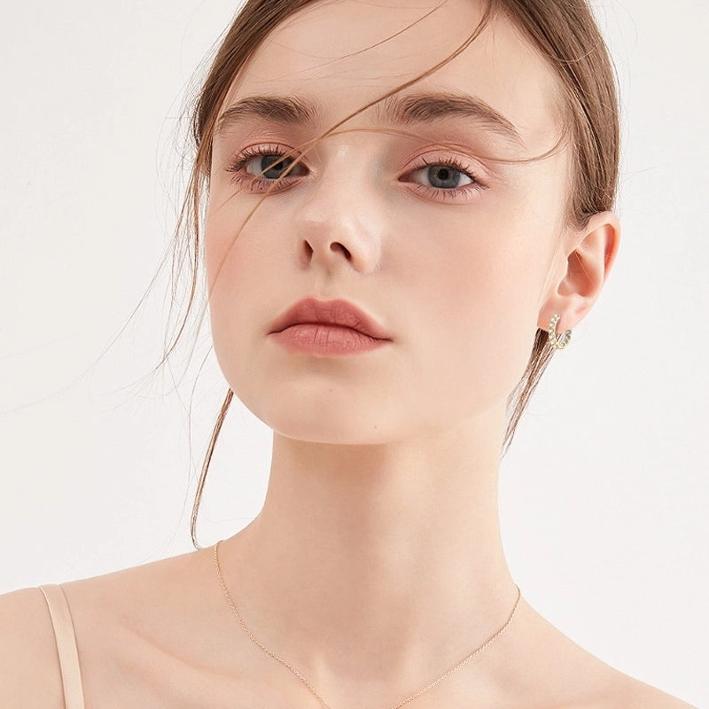 1 Pair 925 Sterling Silver Moissanite GRA Certificate Geometric Earrings