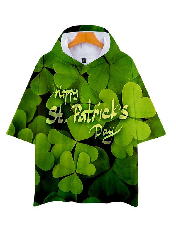 Green Sweatshirt With Hooded St Saint Patricks Day Clover Shirt-elleschic