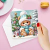 6Pcs DIY Christmas Deer Bear Dog Diamond Painting Cards