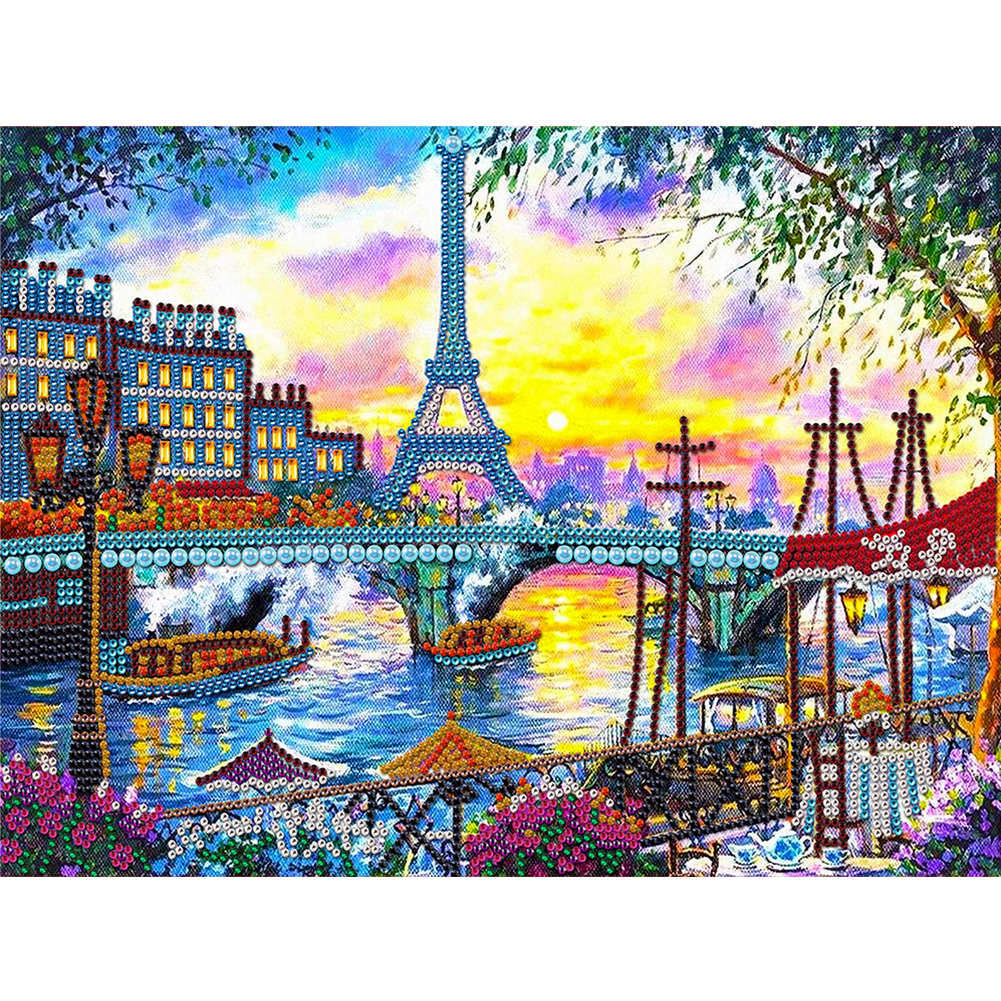 Eiffel Tower 40*30cm(canvas) special shaped drill diamond painting