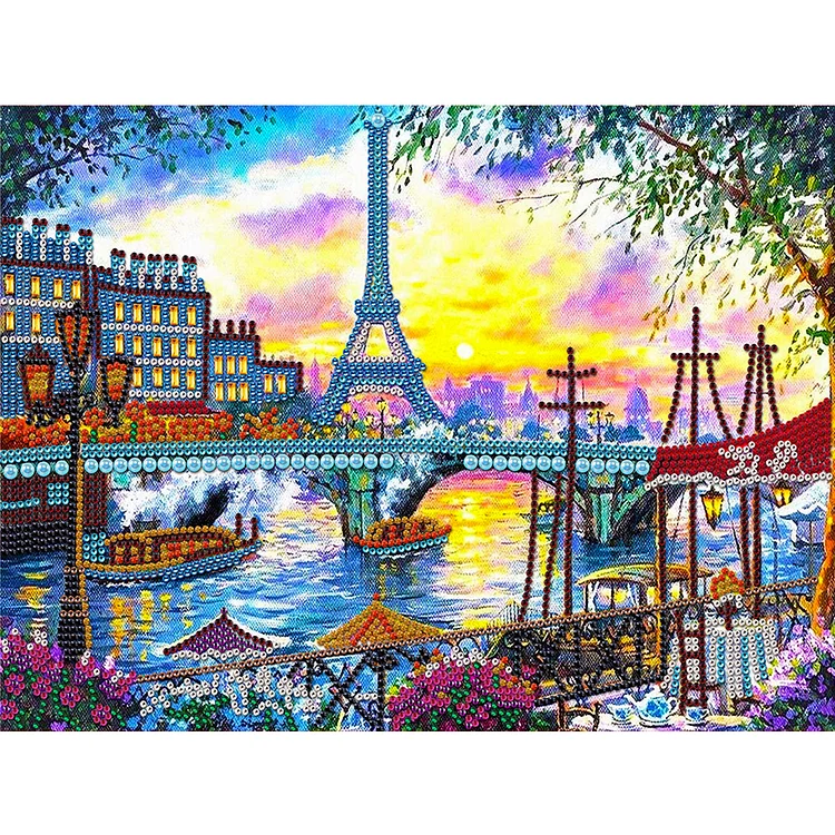 Partial Drills Special-shaped Drill Diamond Painting - Eiffel Tower - 40*30cm