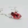 Bloody heart Pendant Design Handmade s925 Sterling Silver Necklace Temperament Cute Pendant