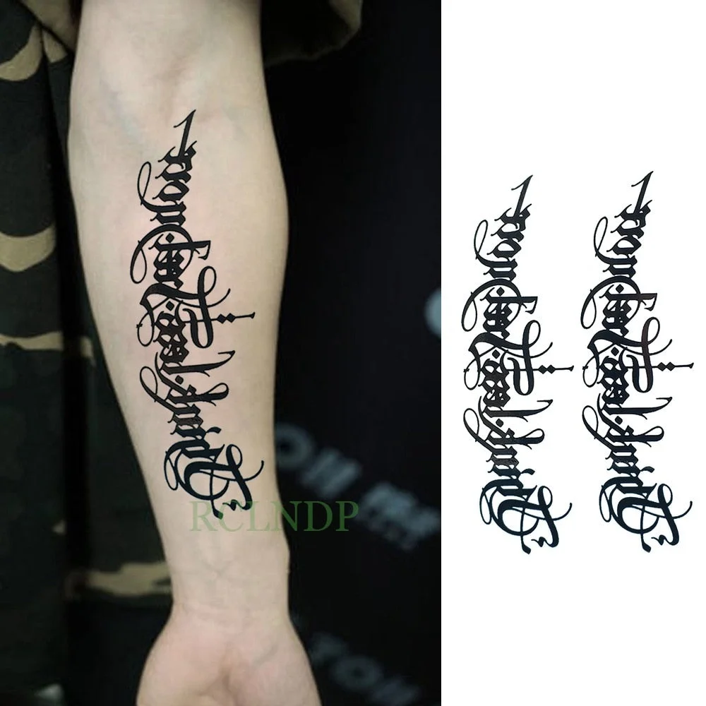 Waterproof Temporary tattoo sticker keep calm English letters words tatto stickers flash tatoo fake tattoos for men women