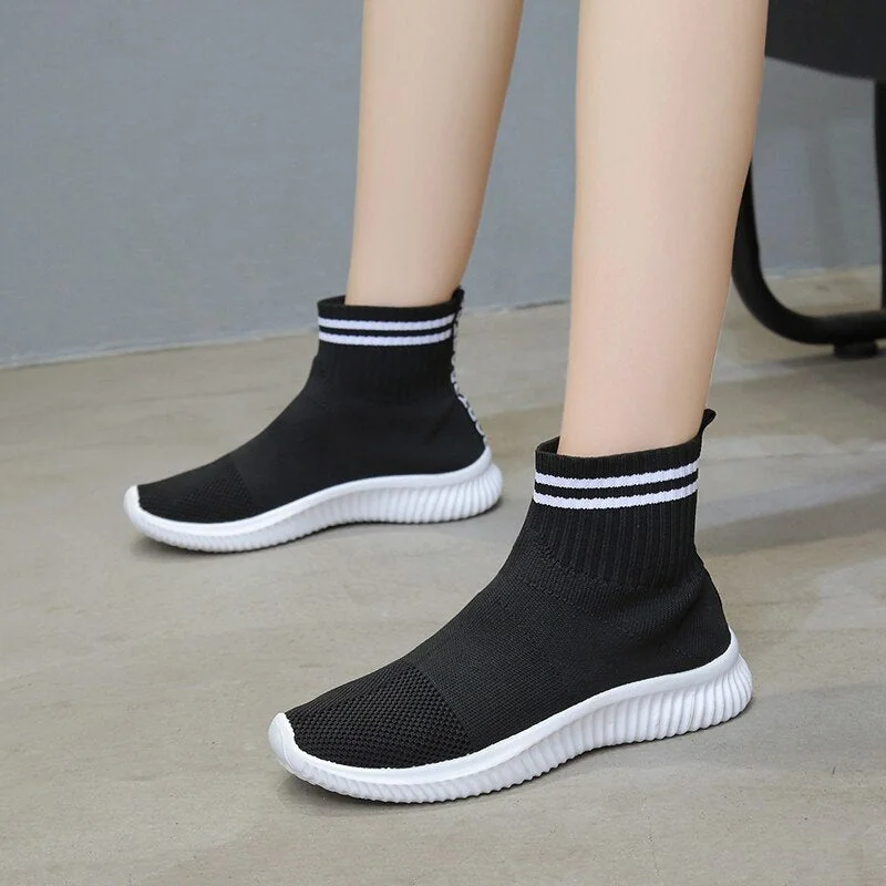 2021 Women Sneakers Fashion Socks Shoes Casual Sneakers Summer knitted Vulcanized Shoes Women flats Trainers Tenis Feminino