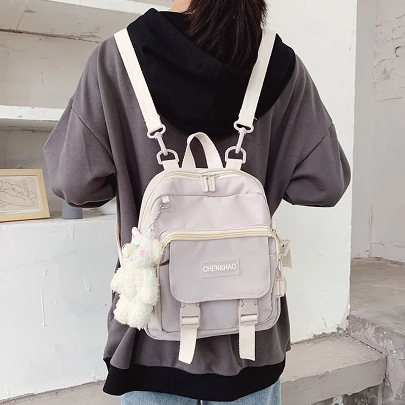 Preppy Style Women Small Backpack 2020 Cute Travel Backpacks Casual Waterproof Women's Shoulder Bags Female Rucksack  Purse