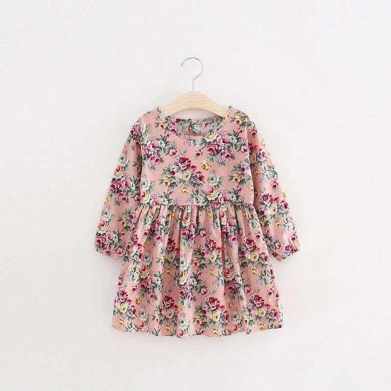 3 to 7 Years Spring Summer Cotton Girl Dress Long Sleeve Children Dress Polka Dot Kids Dresses for Girls Fashion Girls Clothing
