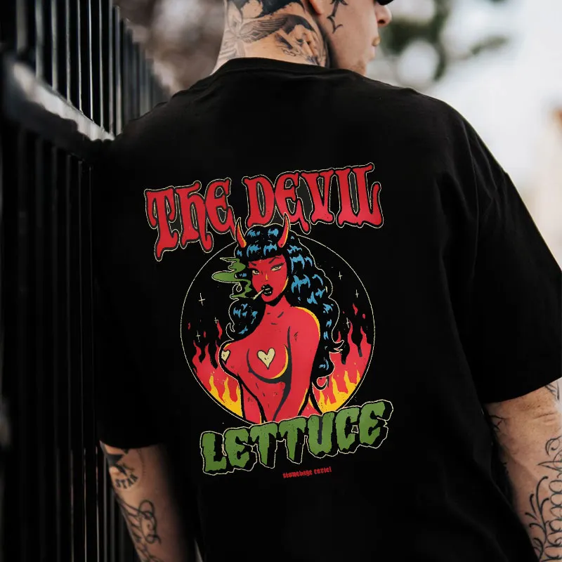 THE DEVIL LETTUCE Sexy Lady Black Print T-shirt