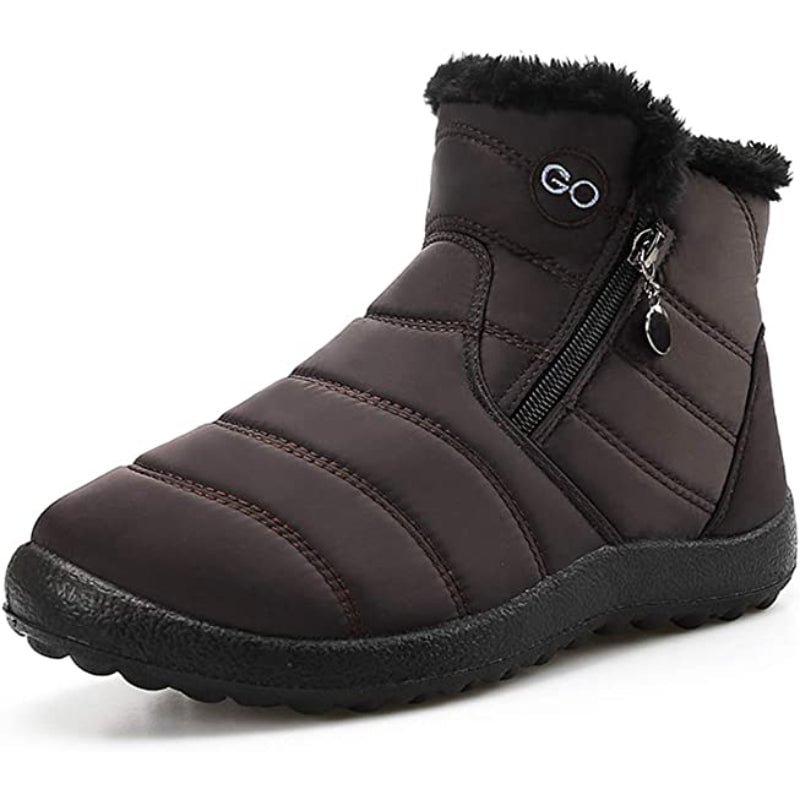 Women's Winter Snow Boots Fur Lined Warm Ankle Boots Zipper Waterproof Outdoor Booties
