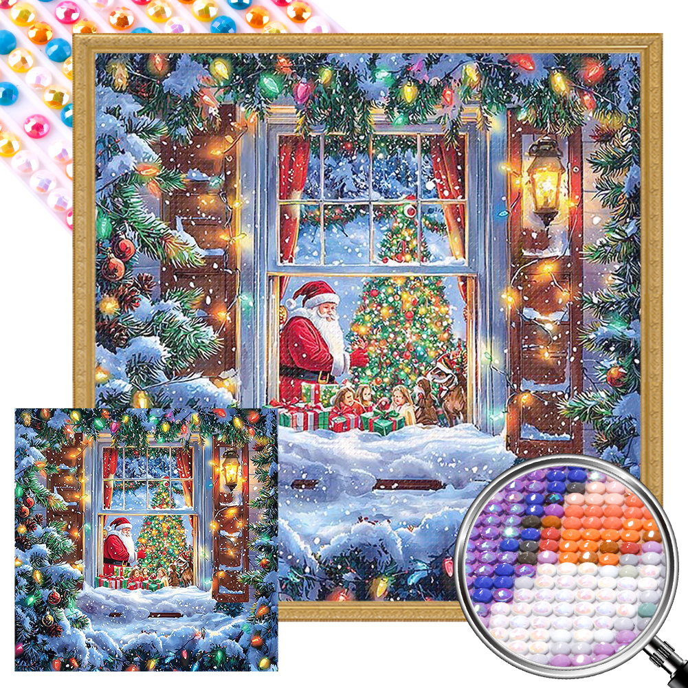 Christmas Snow Night 40*40cm(picture) full round drill diamond painting