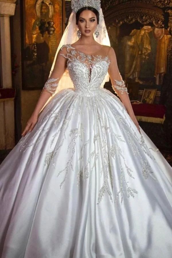 Luluslly Gorgeous Long Sweetheart Wedding Dress With Sleeves