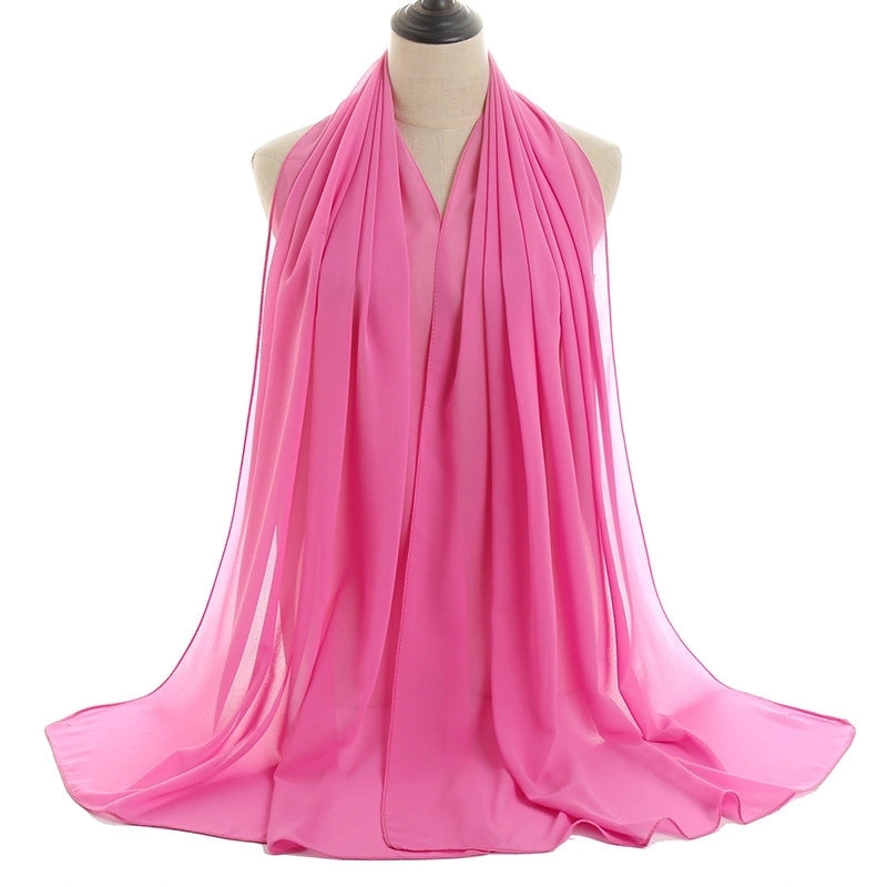 Women’s Minimalist Solid Color Chiffon Cotton Linen Scarves