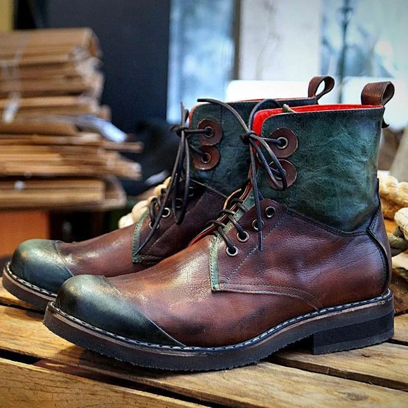 Men's Vintage Splicing Handmade Martin Boots | EGEMISS