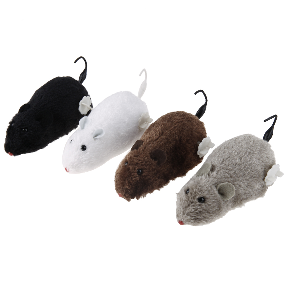 

4pcs Clockwork Mouse Toy for Cat Dog Pet Animals Cute Plush Rat Mechanical, 501 Original