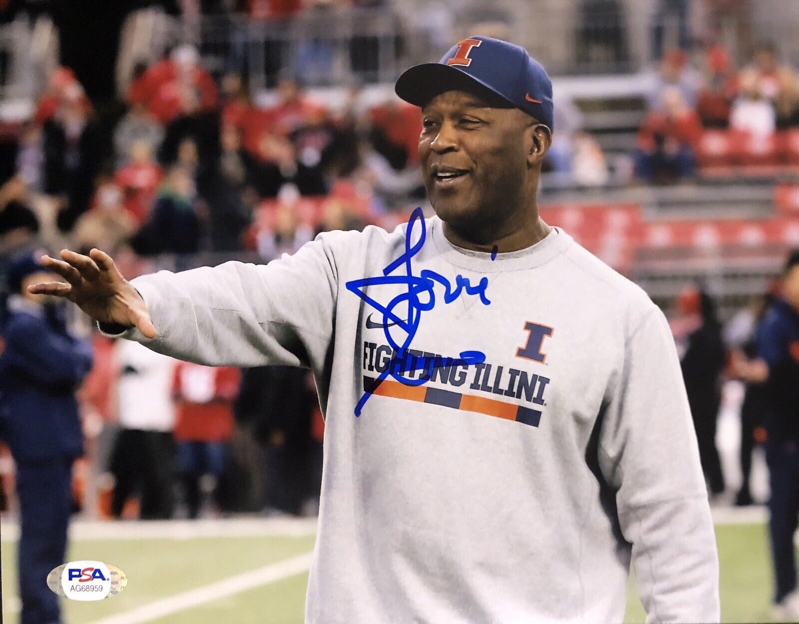 Lovie Smith Signed Autographed Illinois Fighting 8x10 Photo Poster painting Psa/Dna