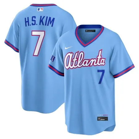 Men's Atlanta Braves #7 Ha-Seong Kim Nike Powder Blue 2026 City Connect Stadium Jersey RC1S