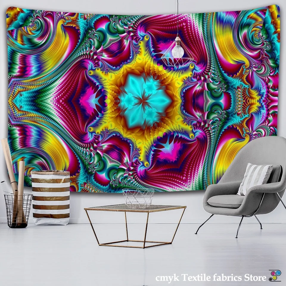 Mandela Wall hanging Tapestry psychedelic pattern yoga throw beach throw carpet Hippie Home Decor mandala Wall Tapestry Blanket