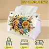 (24cm)Diamond Art Tissue Box Cover DIY PU Desktop(SweetBees and Flowers)