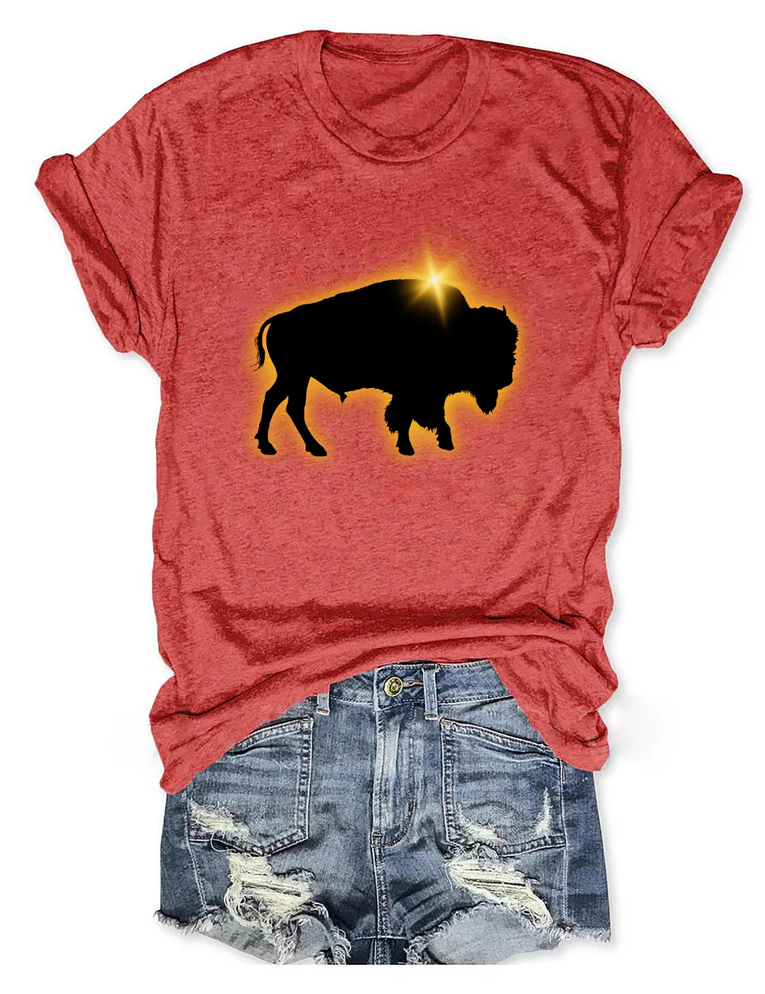 Buffalo Silhouette Totality Solar Eclipse T-shirt