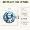 Snowman Full 18CT 2 Strands DIY Stamped Cross Stitch Kits for Beginners Adults Home Wall Decor Cross Stitch Art and Crafts Kits 25x25cm