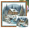 Christmas Cottage-11CT Stamped Cross Stitch 40*40cm/15.75*15.75in tapestrymarket