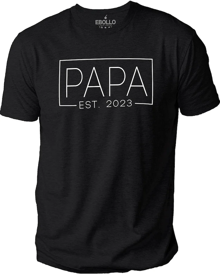 T-shirt for Men PAPA Est 2023  Fathers Day Gift - Funny Shirt Men - New Papa TShirt - Gift for Dad - Newborn Tee - Anniversary Gift