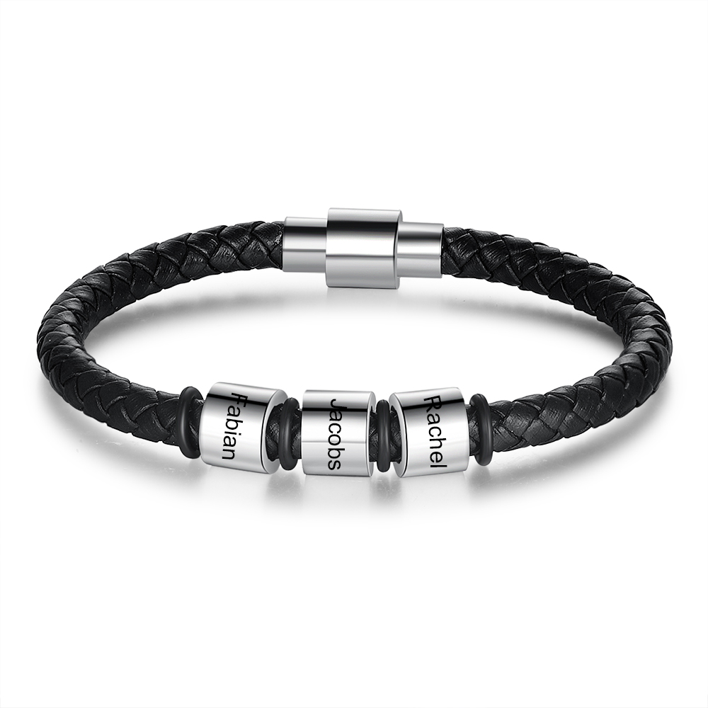 Customized 3 Beads Men's Bracelets For Him