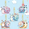 5Pcs DIY Snail Double Sided Special Shaped Diamond Painting Keychains