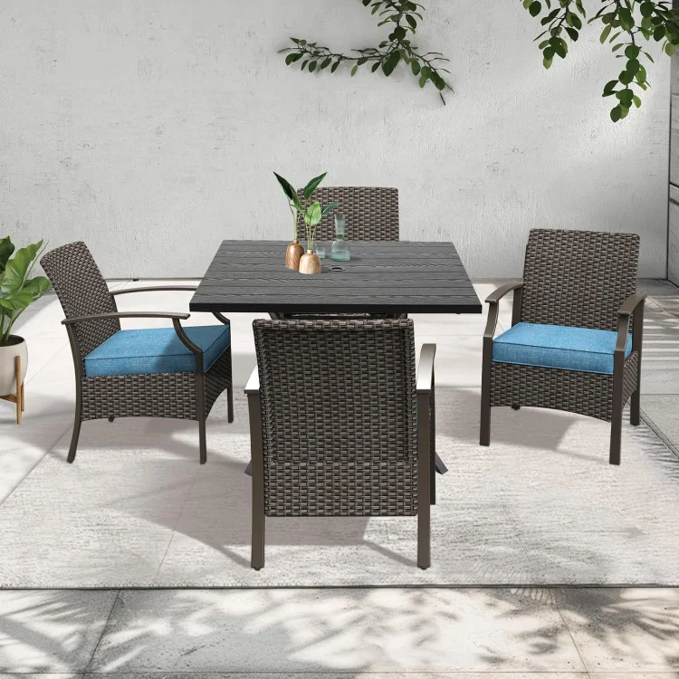 GRAND PATIO Outdoor Dinning Sets, Traditional Weather-Resistant Wicker Patio Furniture Sets