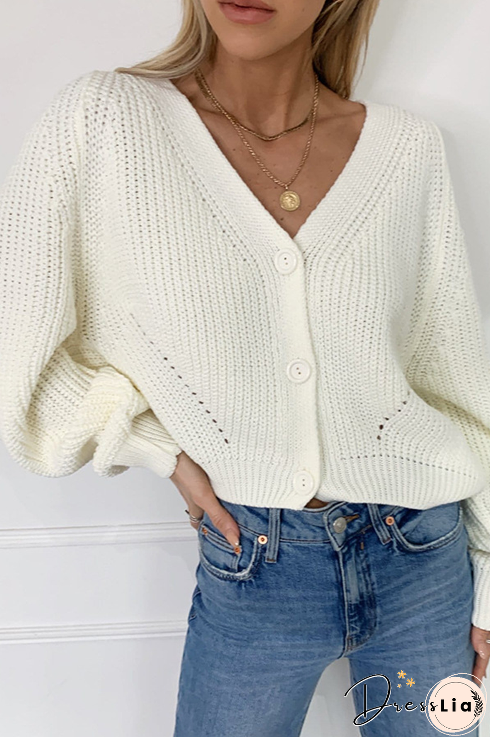 Casual Solid Patchwork V Neck Tops(4 Colors)