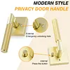 [US Local Warehouse] Verdurancd Heavy Duty Privacy Doors Handles with Locks Square Entrydoor Knurled Handle for Left Right Sided for Front Entrance and Bedrooms Passage