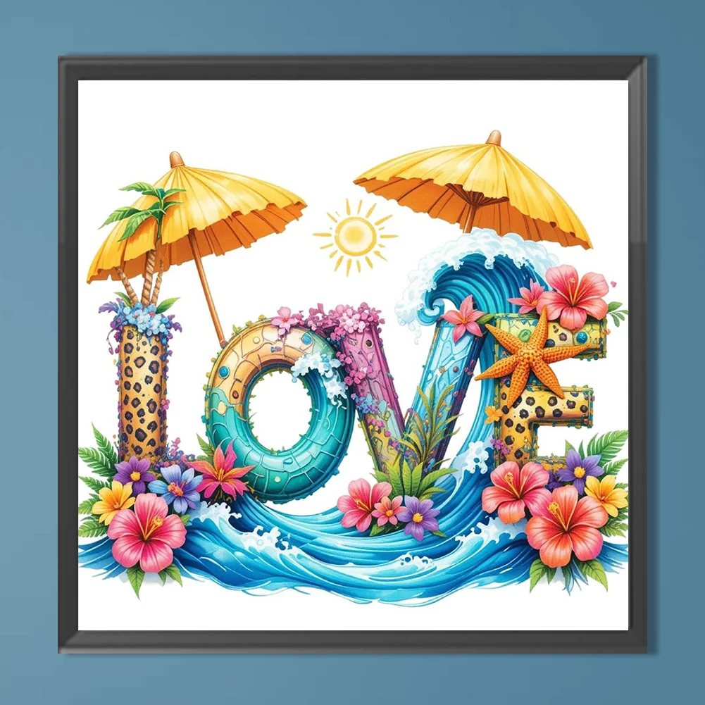 Diamond Painting - Full Round Drill - Summer Beach Love(Canvas|30*30cm)