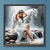 Diamond Painting-DIY Full Round Drill Girl And Horse