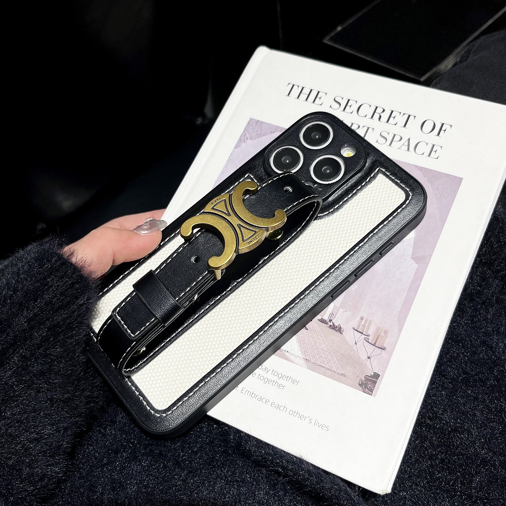 Leather wrist strap Celine Apple iPhone drop protection cases