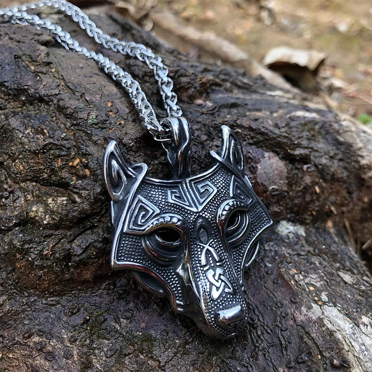 Coutureaura Wolf Head Norse Amulet Necklace