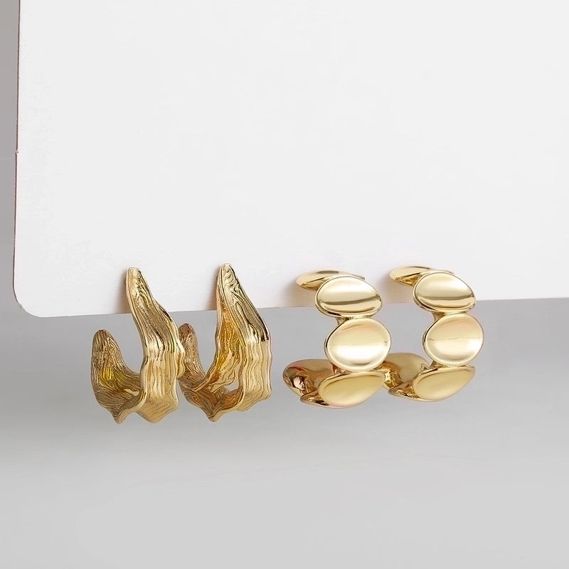 1 Pair Minimalist Solid Color Plating Stainless Steel K Gold Plated Ear Studs