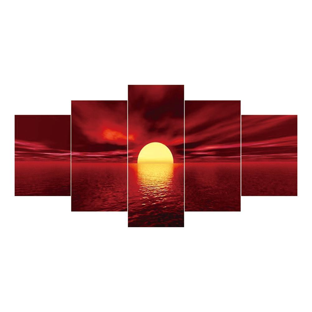 

95*45CM - 5pcs Sunrise - Multi picture Diamond Painting, 501 Original