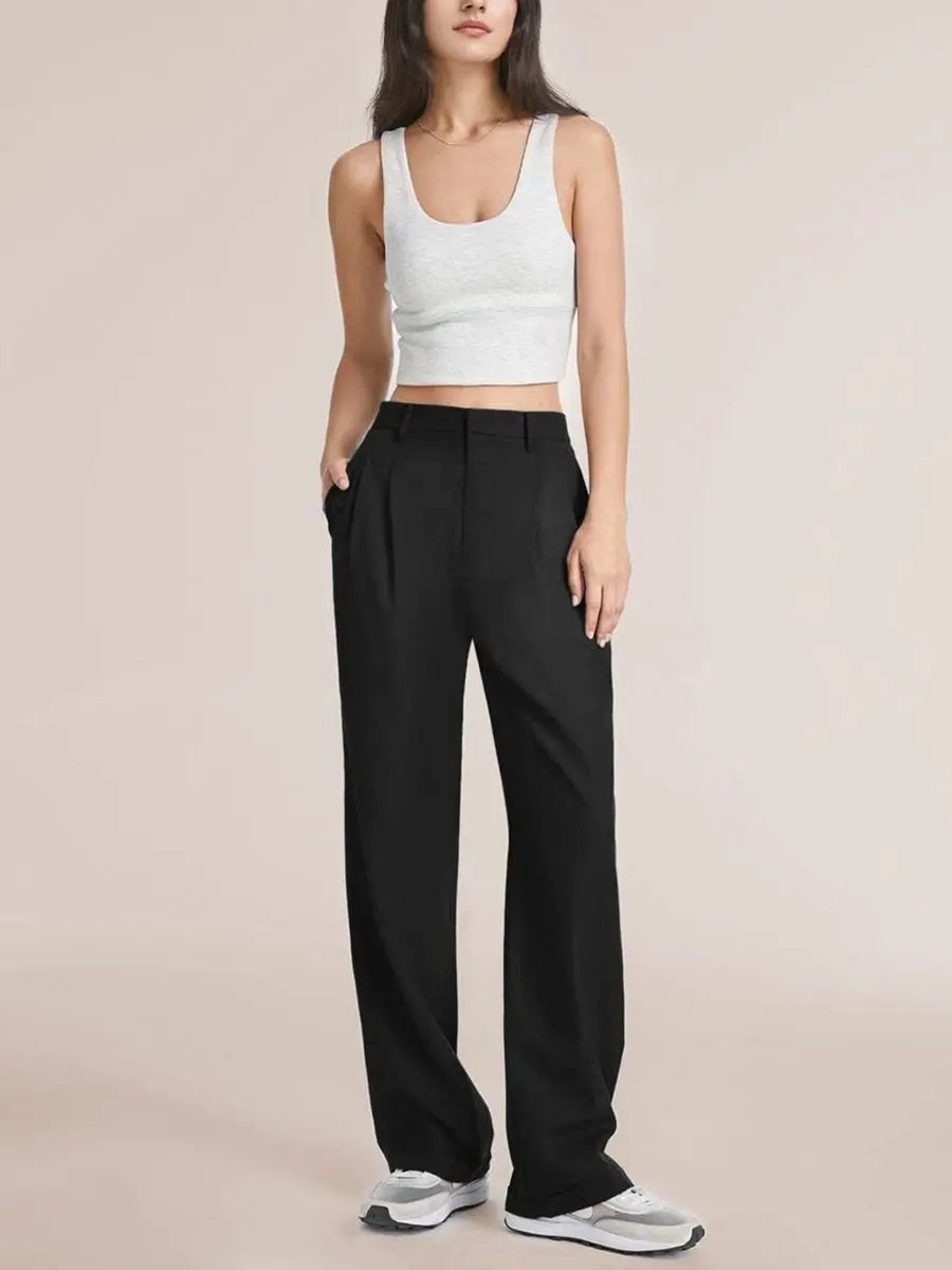 Pocket High Waist Wide Leg Pants