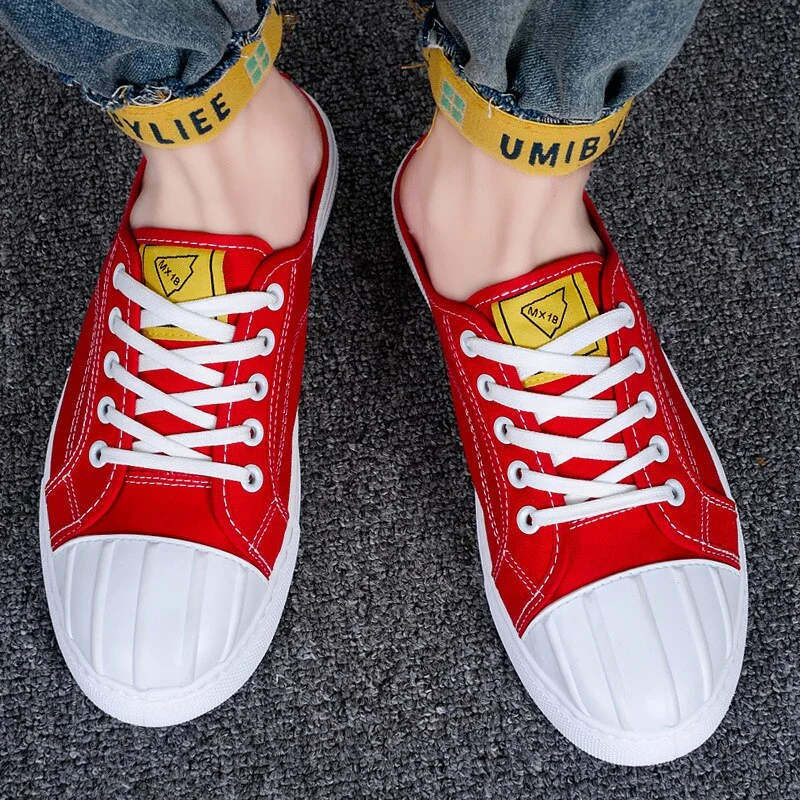 Men's Canvas Shoes High Top Flat Shoes for Men Black White Sneakers Non-slip Shoes Canvas Sneakers Sneakers for Men Casual Shoes