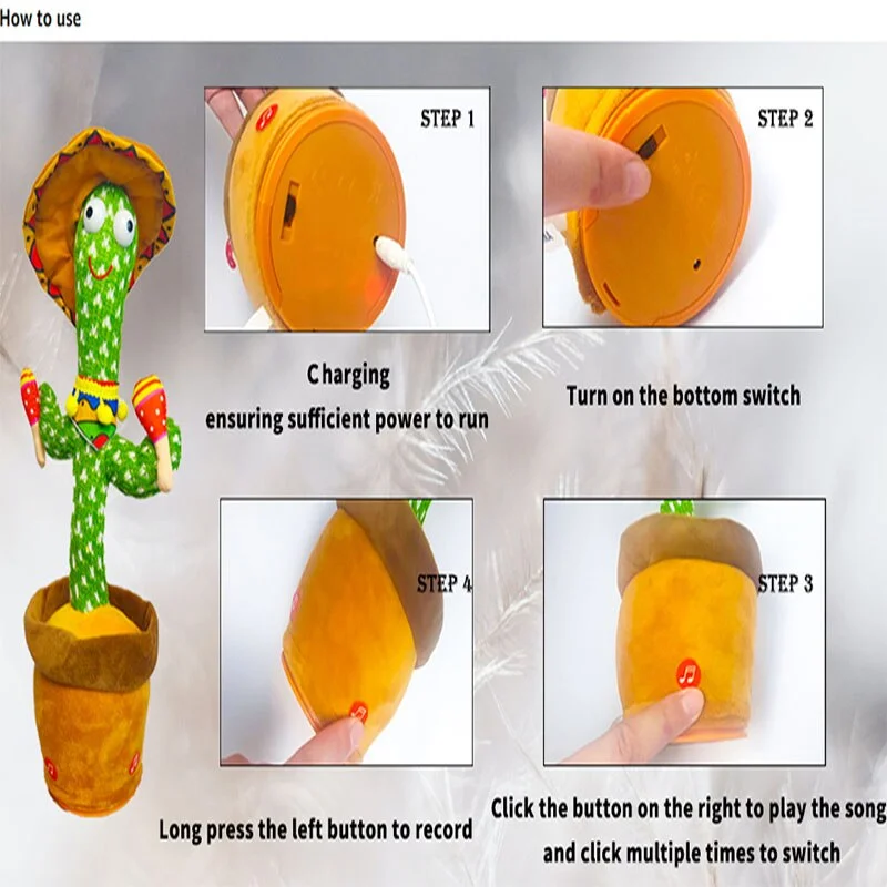 Dancing Cactus With USB 120 Arabic Songs Captus Dancer For Kids Funny Cactus Dancer Toy In Spanish