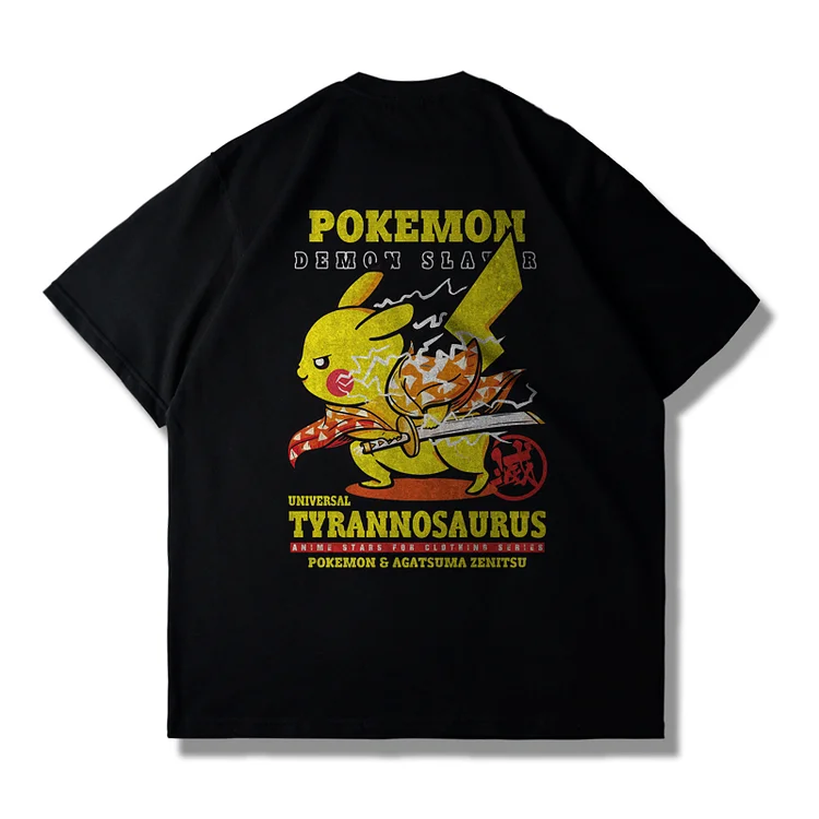 Pure Cotton Kawaii Pokemon Cosplay Demon Slayer Graphic T-shirt weebmemes