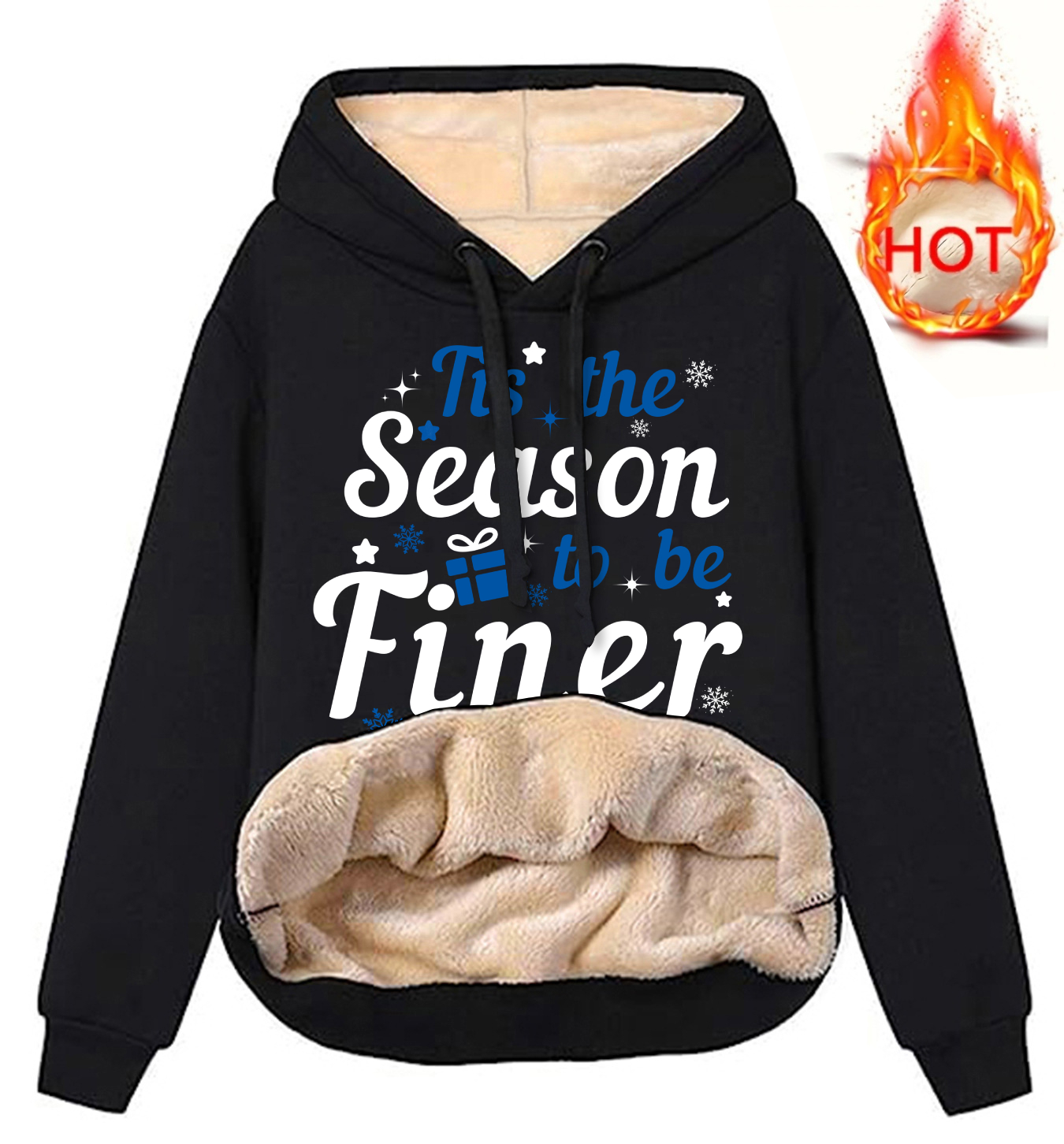 Tis The Season To Be Finer Christmas Plush Hoodie