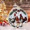 Chicken-DIY Embroidery Kit with Pattern Cotton Threads Needles Hoop 25*25cm/9.84*9.84in