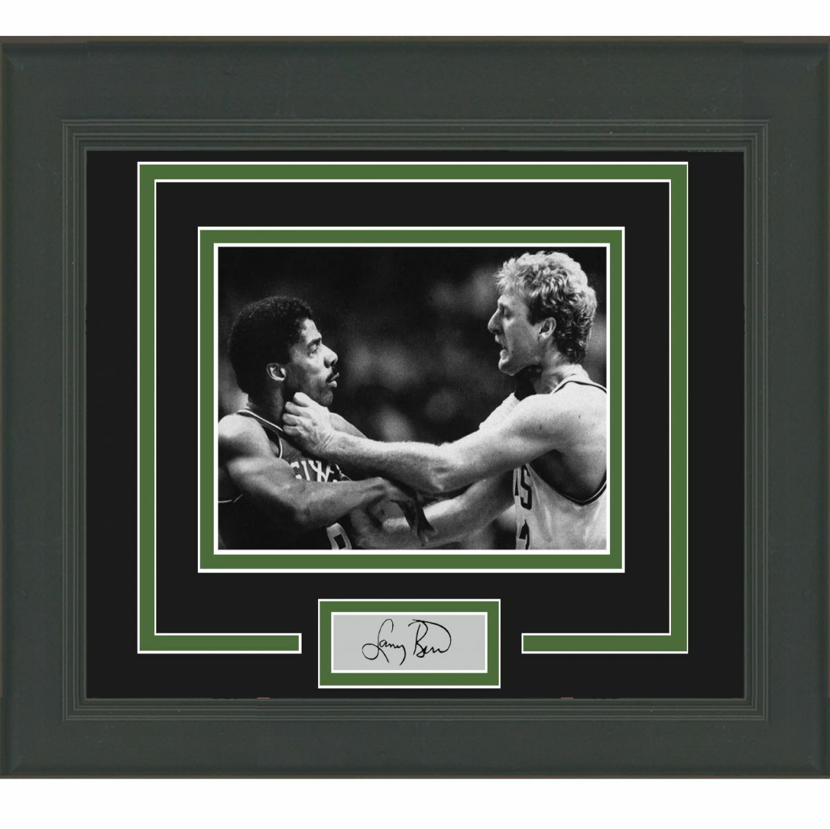 Framed LARRY BIRD Boston Celtics Facsimile Laser Engraved Auto 15x16 Photo Poster painting