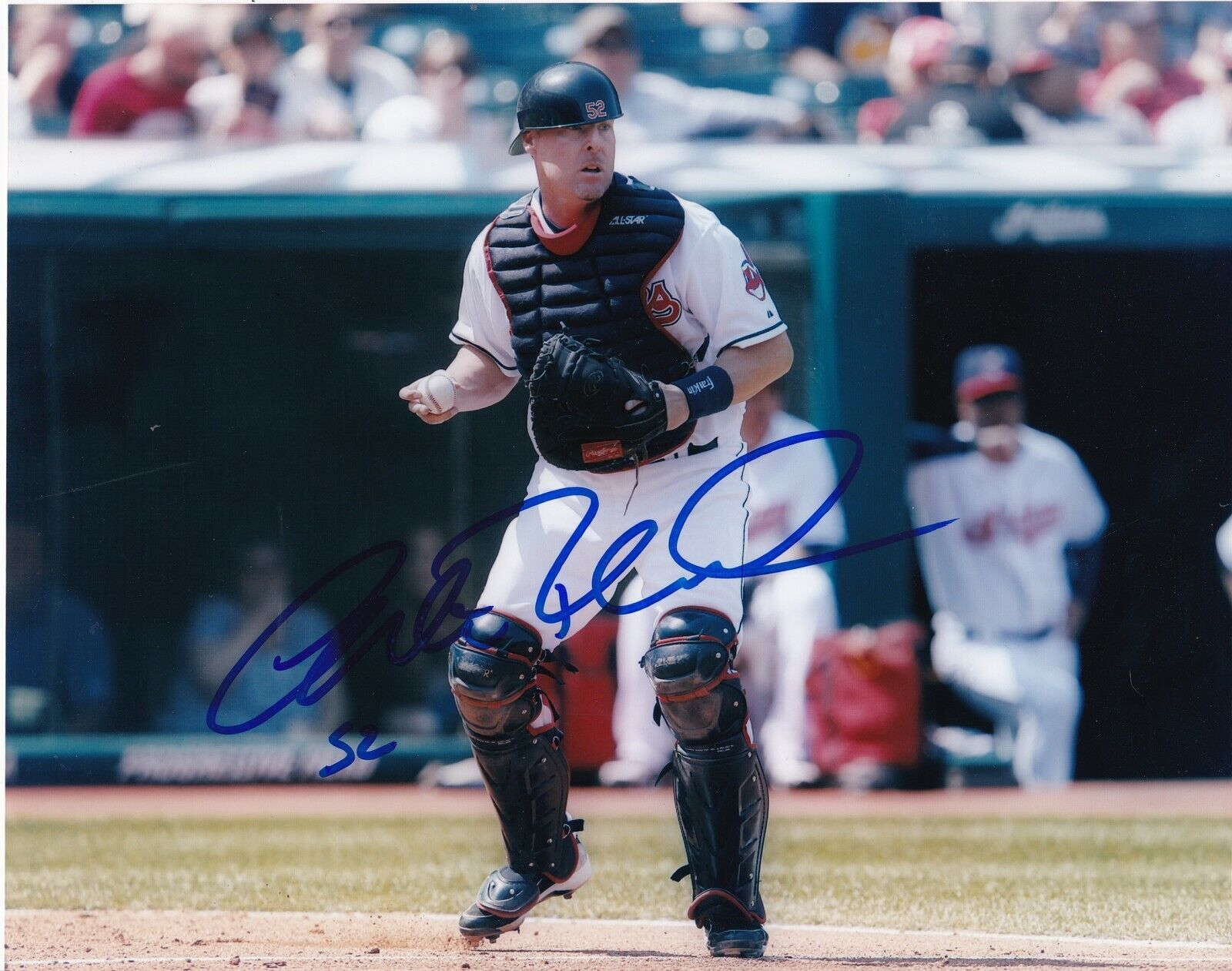 MIKE REDMOND CLEVELAND INDIANS ACTION SIGNED 8x10