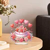 (US Only)2D Flat DIY Flower Cake Desktop Diamond Art Kits Bedroom Table Decoration