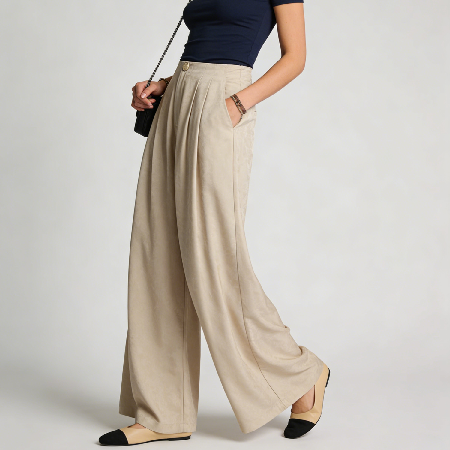 Silk Pants Jacquard Wide-Leg REAL SILK LIFE