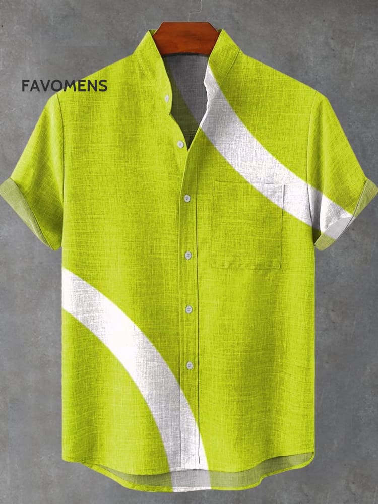Sports Tennis Art Print Casual 100% Cotton Shirt Multicolor / S