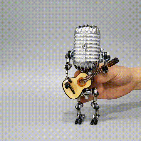 Vintage Metal Microphone Robot Desk Lamp
