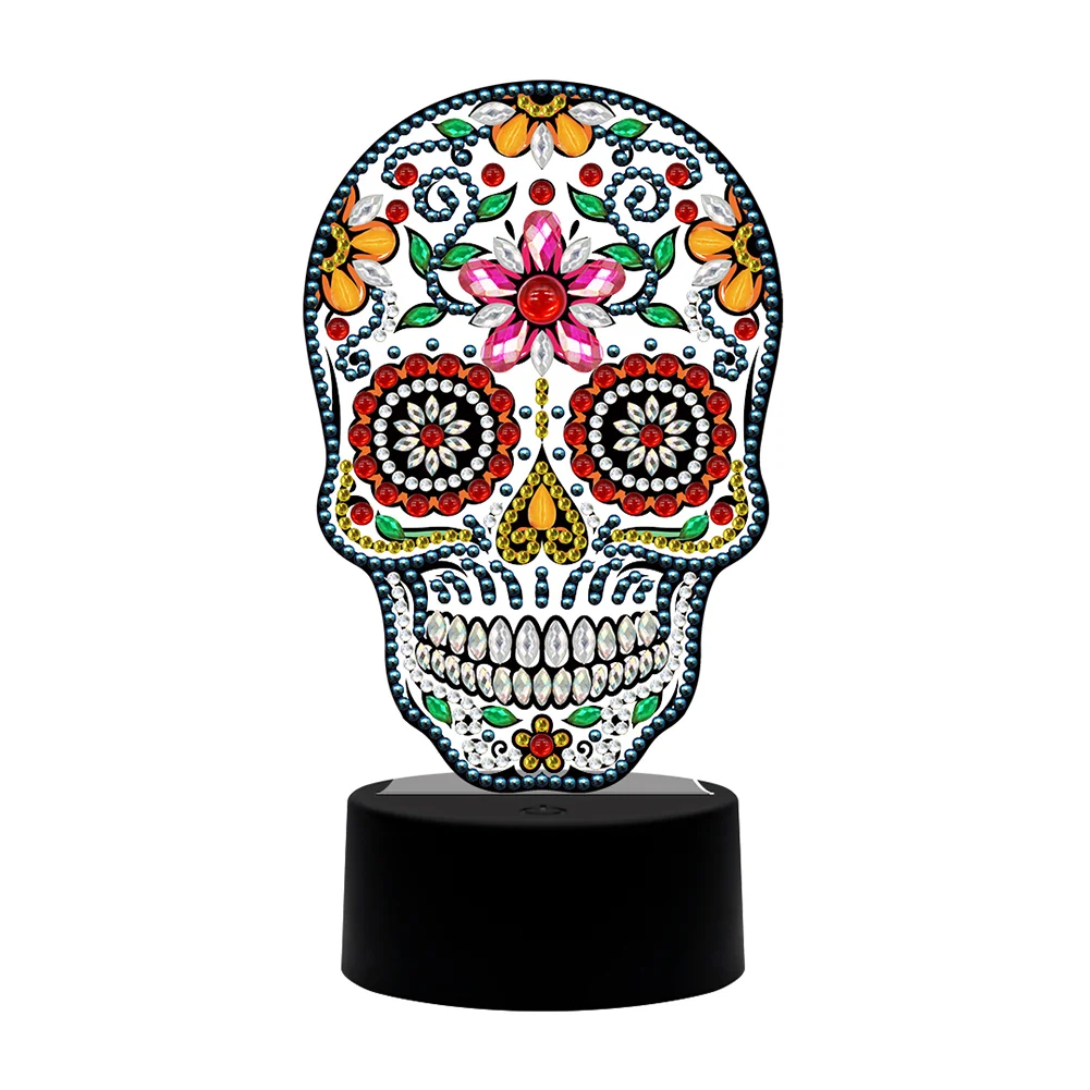 DIY Special Shaped Diamond Painting Skull LED Decor Night Light Ornaments