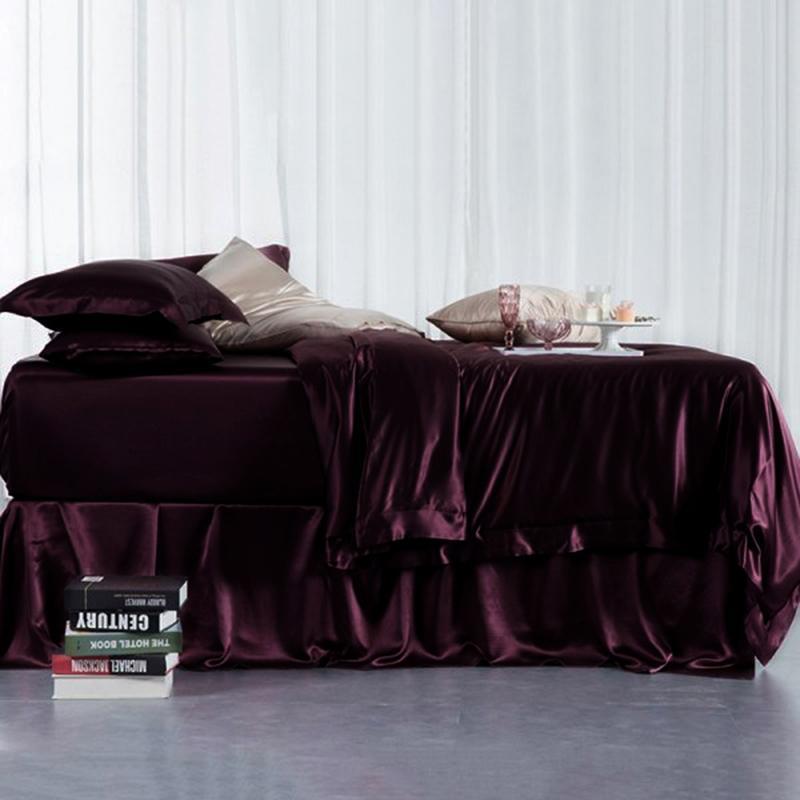 25 Momme Silk Duvet Cover Set | 4pcs Dark Purple